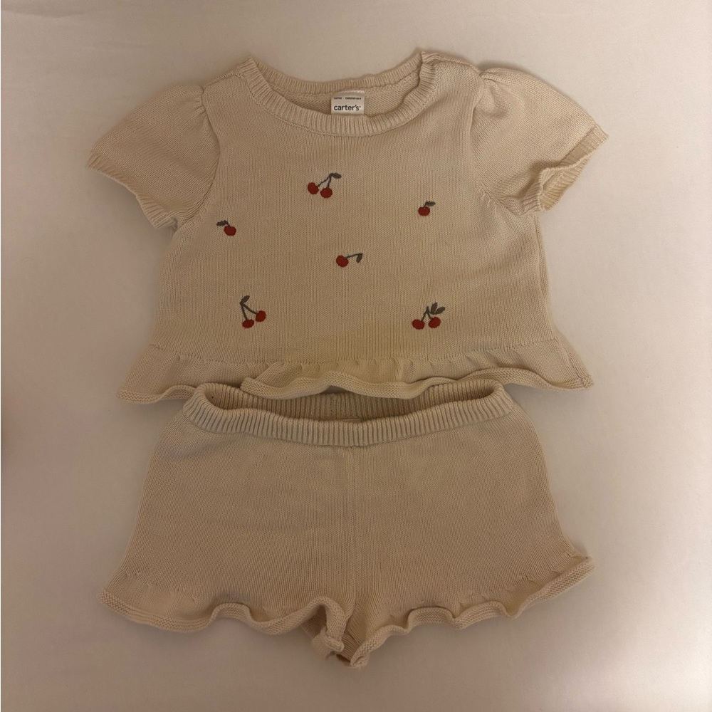 Carter's Cream Baby Outfit with Cherry Design
